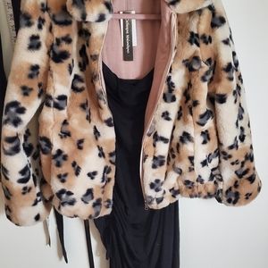 NWT Catherine malandrino faux fur jacket